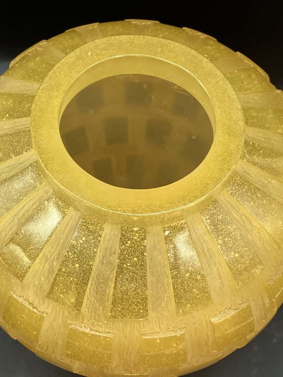 Daum Art Deco Style Crystal Vase  -photo-3