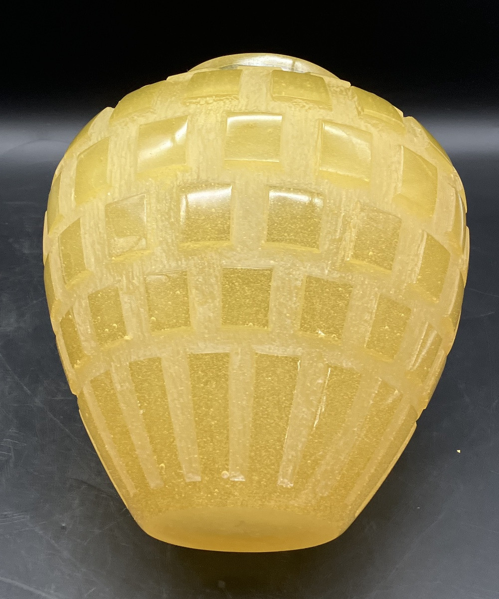 Daum Art Deco Style Crystal Vase  -photo-4