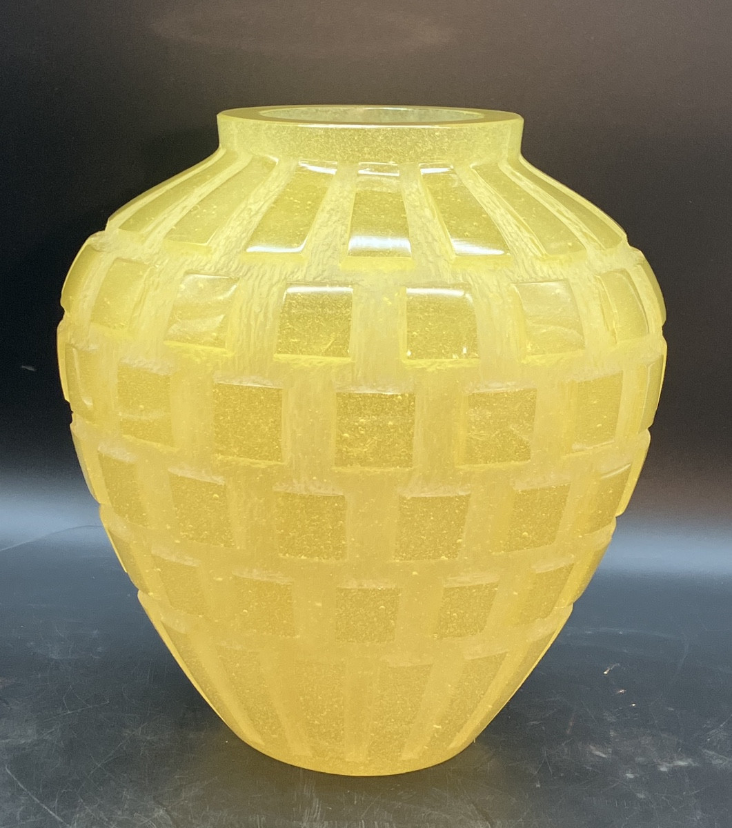 Daum Art Deco Style Crystal Vase  