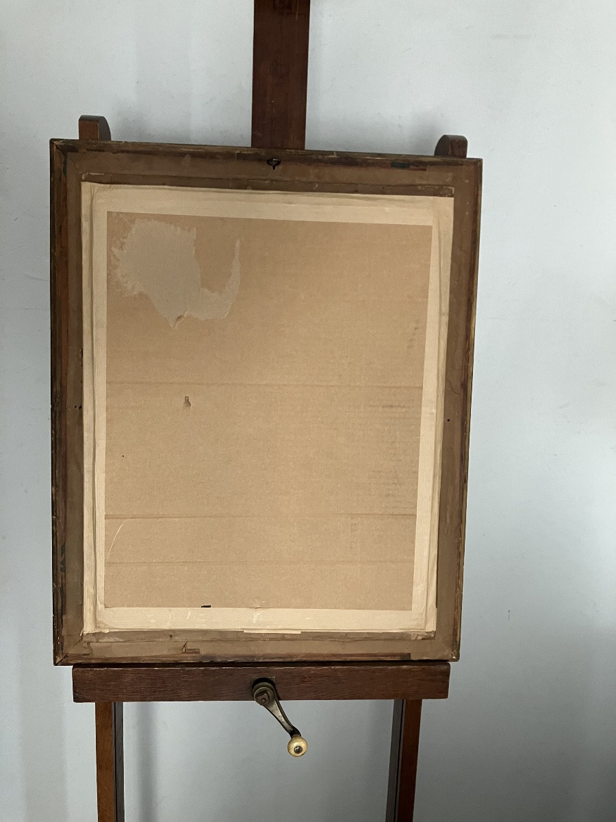 Portrait féminin au Pastel début XIXème siècle Jeune femme partiellement dénudée-photo-1