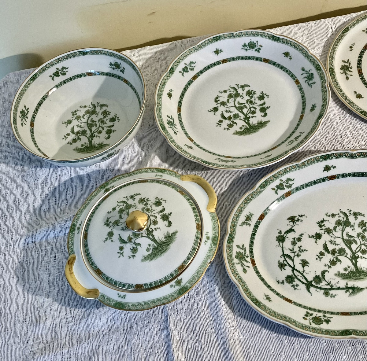 Théodore Haviland Limoges Green Tree Of Life Set 43 Pieces-photo-3