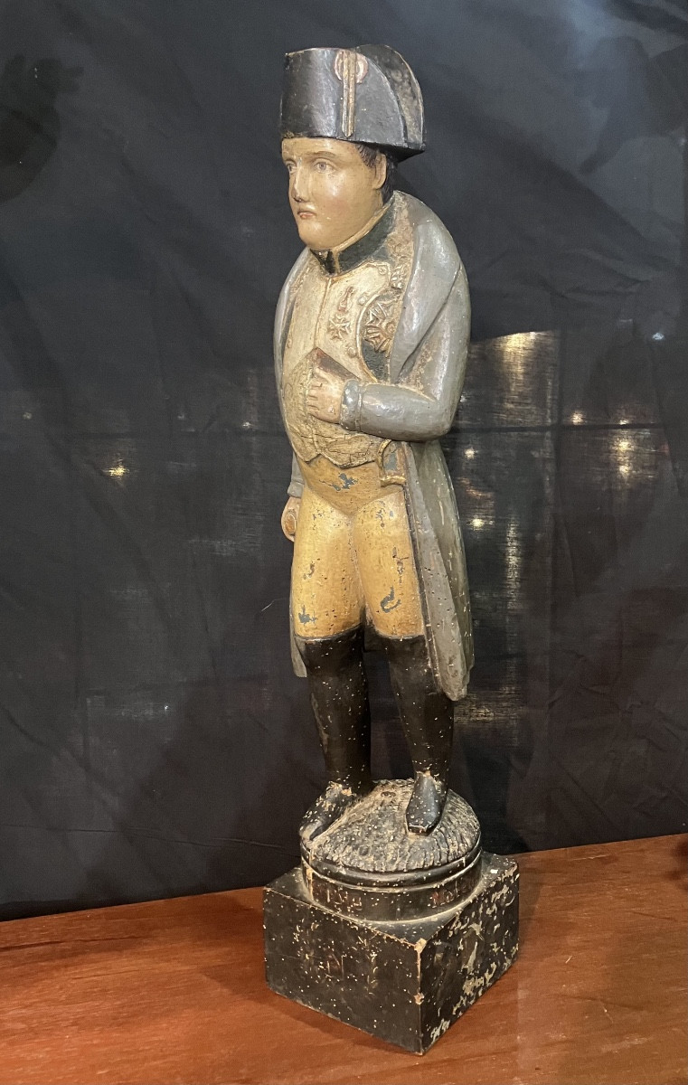 Napoleon In Wood Polychrome Statuette Souvenir Napoléonien Legend Napoléon Bonaparte