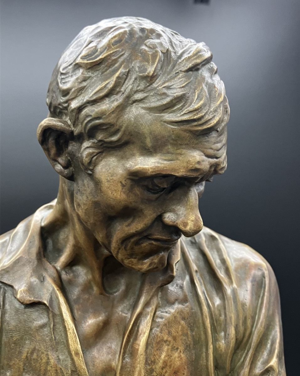 Aimé Jules Dalou Le Grand Paysan Bronze Susse Frères Numbered Founder-photo-3