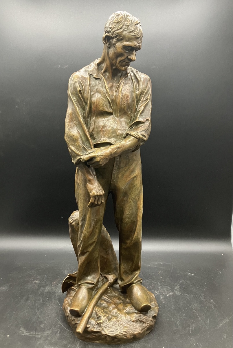Aimé Jules Dalou Le Grand Paysan Bronze Susse Frères Numbered Founder