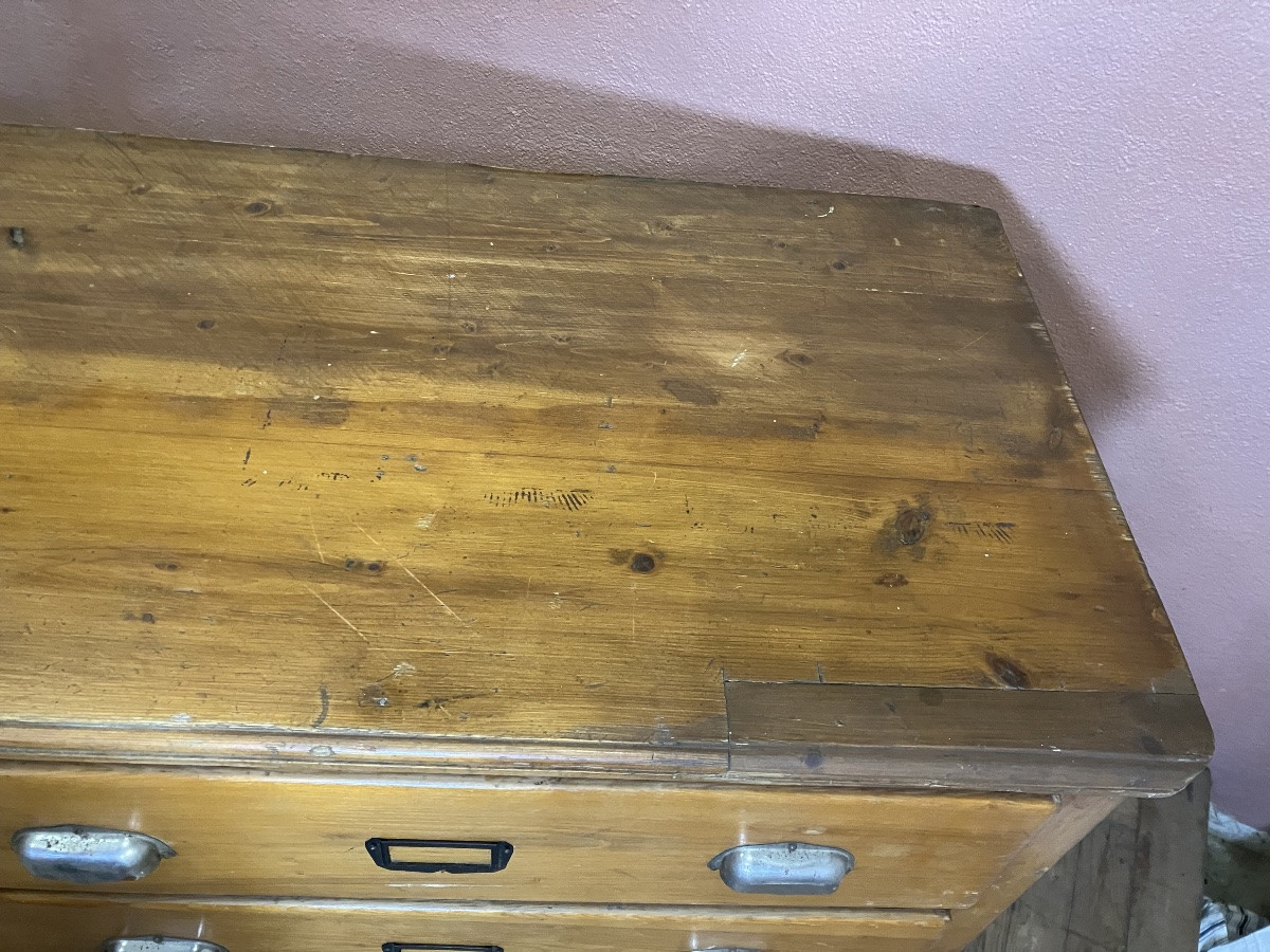 Large Fir 9-drawer Craft Cabinet 248 Cm-photo-3