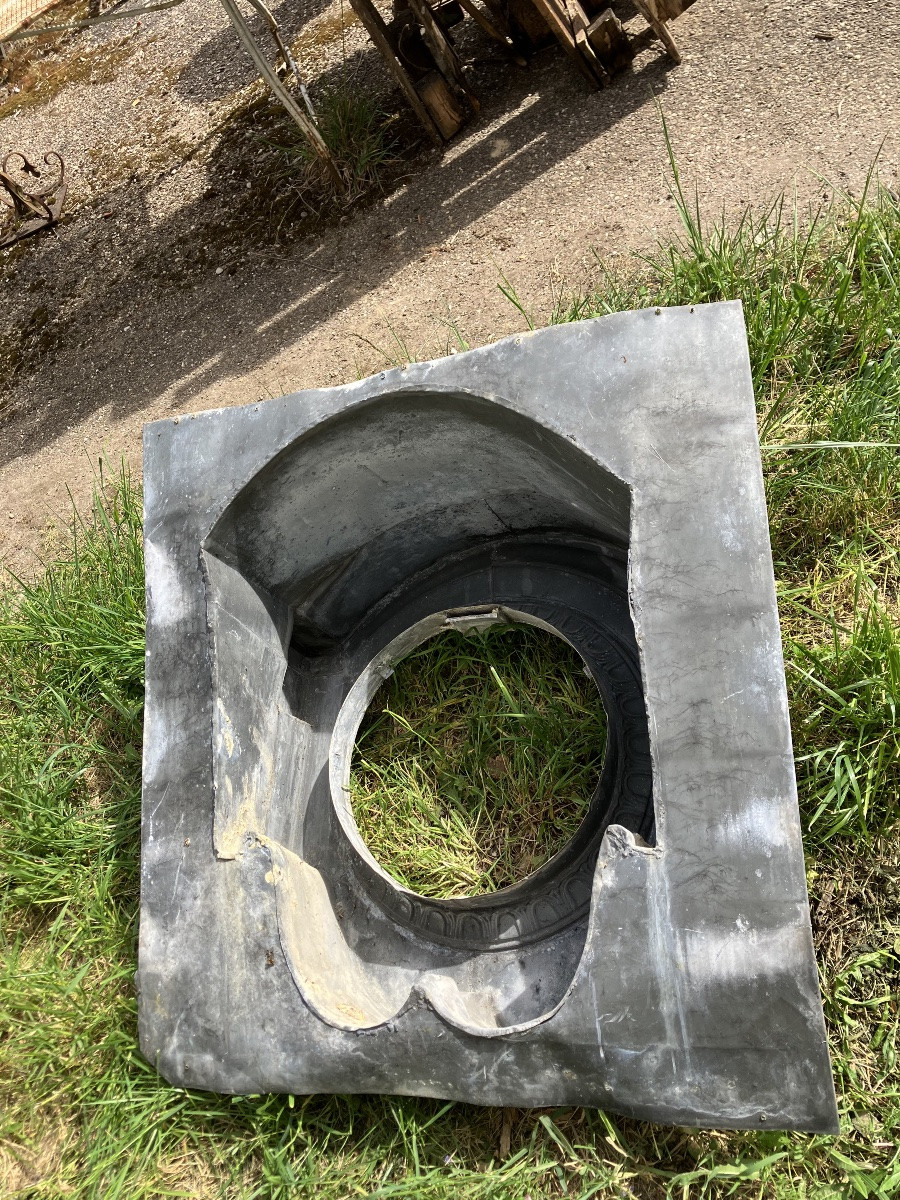Zinc Bull's Eye 19th Century Garden Decoration Architectural Element-photo-3