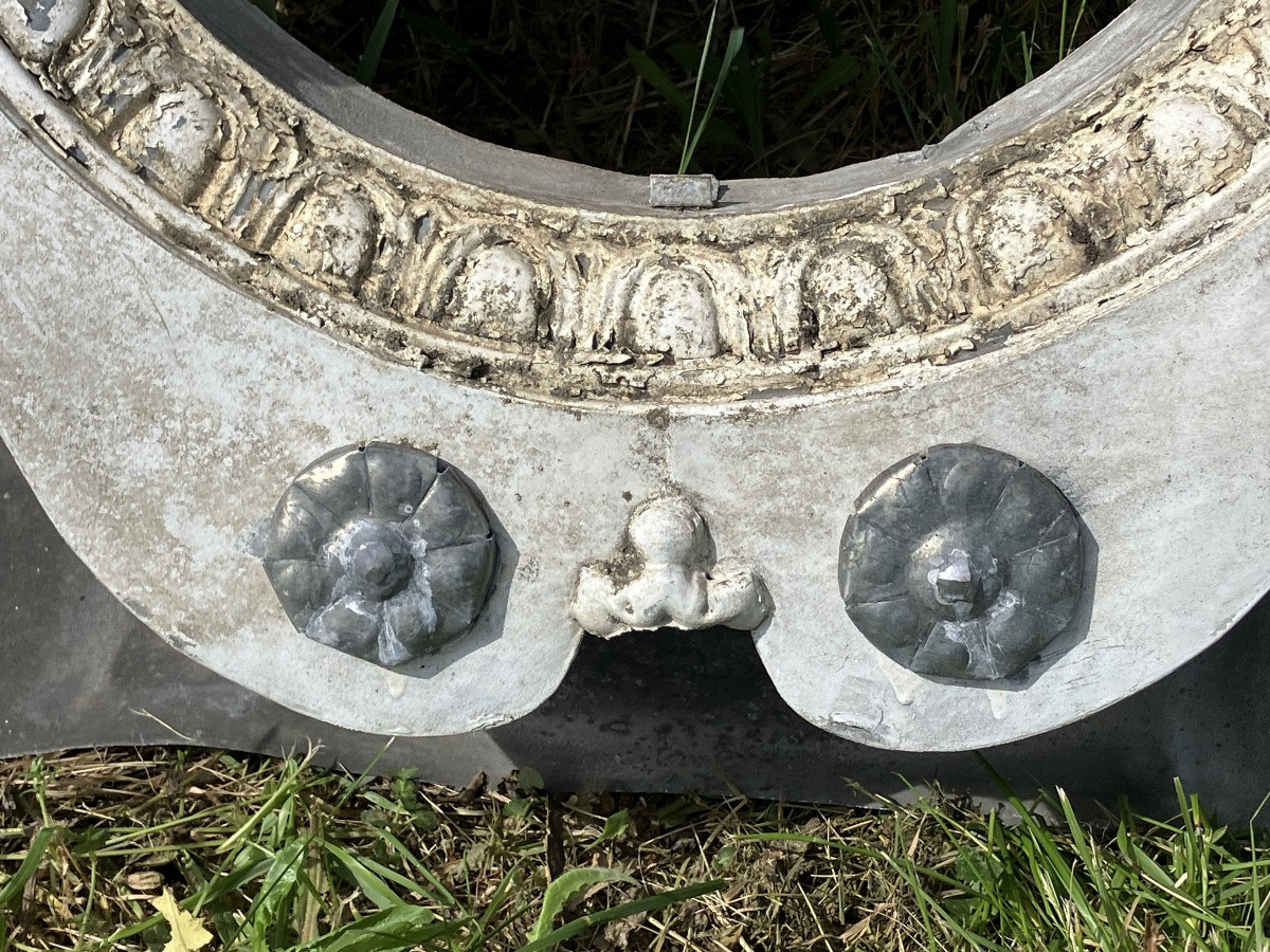 Zinc Bull's Eye 19th Century Garden Decoration Architectural Element-photo-5