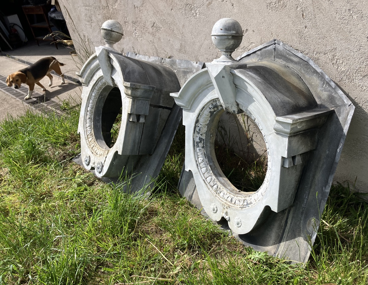 Zinc Bull's Eye 19th Century Garden Decoration Architectural Element