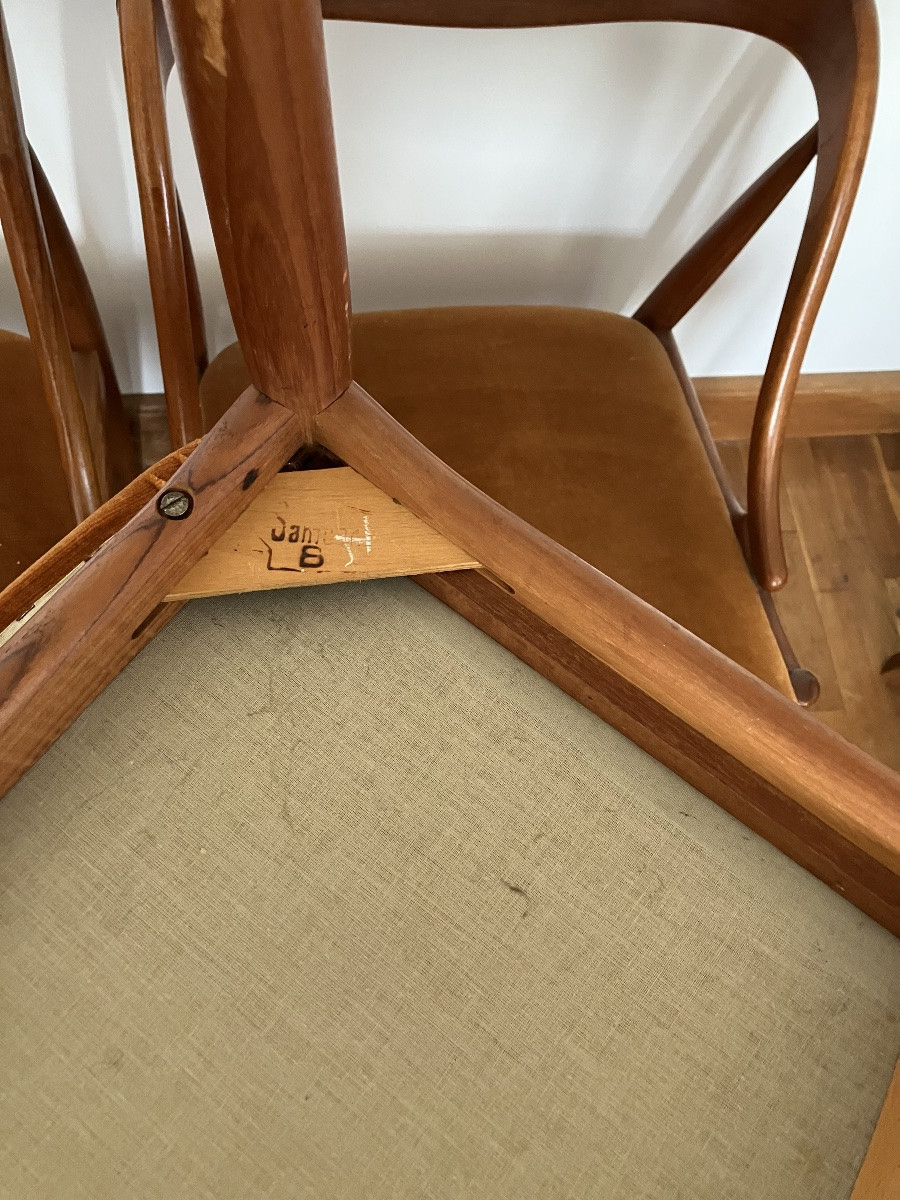 Johannes Andersen Set Of 6 Scandinavian Teak Chairs Model 16 Uldum Mobelfabrik-photo-2