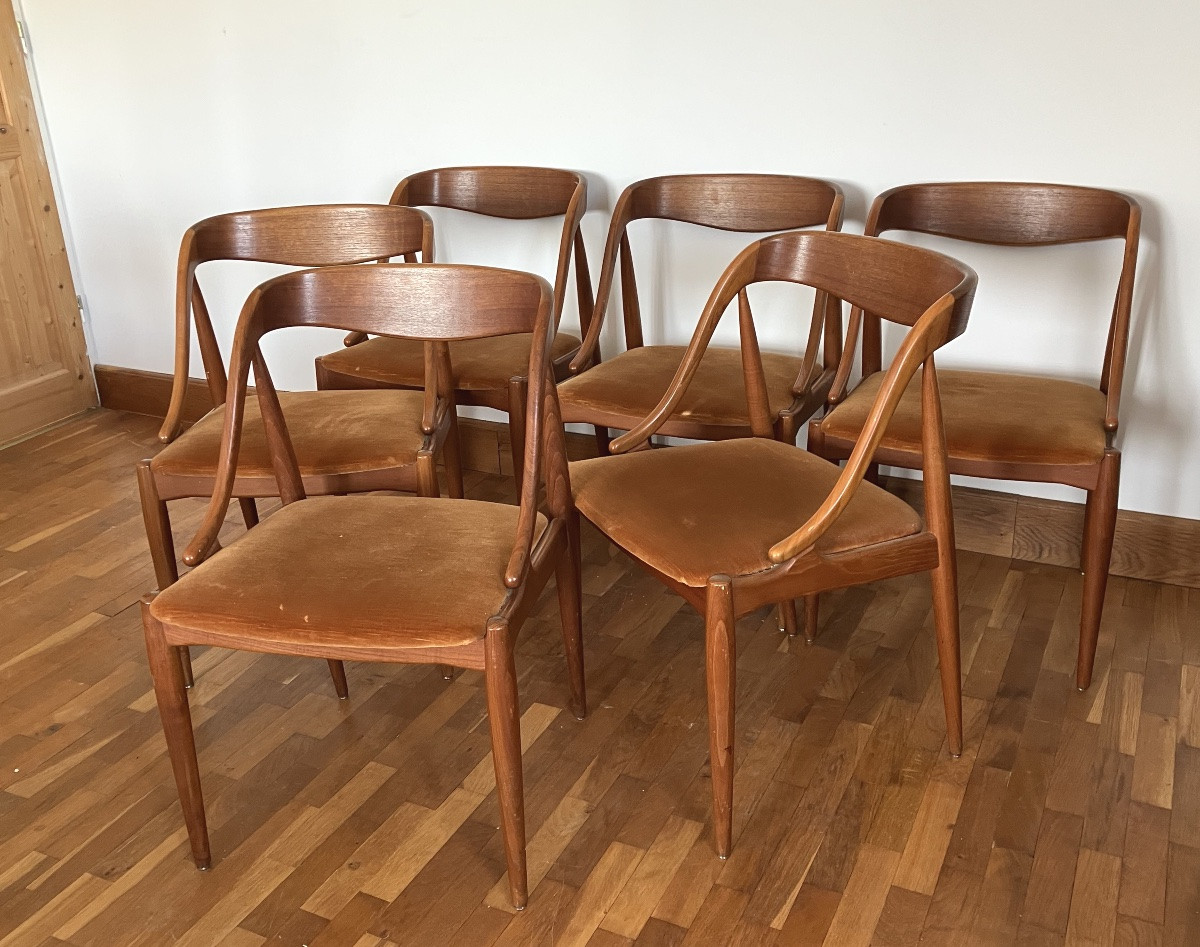 Johannes Andersen Set Of 6 Scandinavian Teak Chairs Model 16 Uldum Mobelfabrik-photo-4