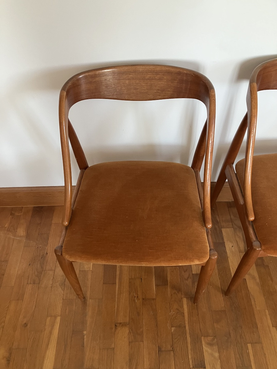 Johannes Andersen Set Of 6 Scandinavian Teak Chairs Model 16 Uldum Mobelfabrik-photo-3
