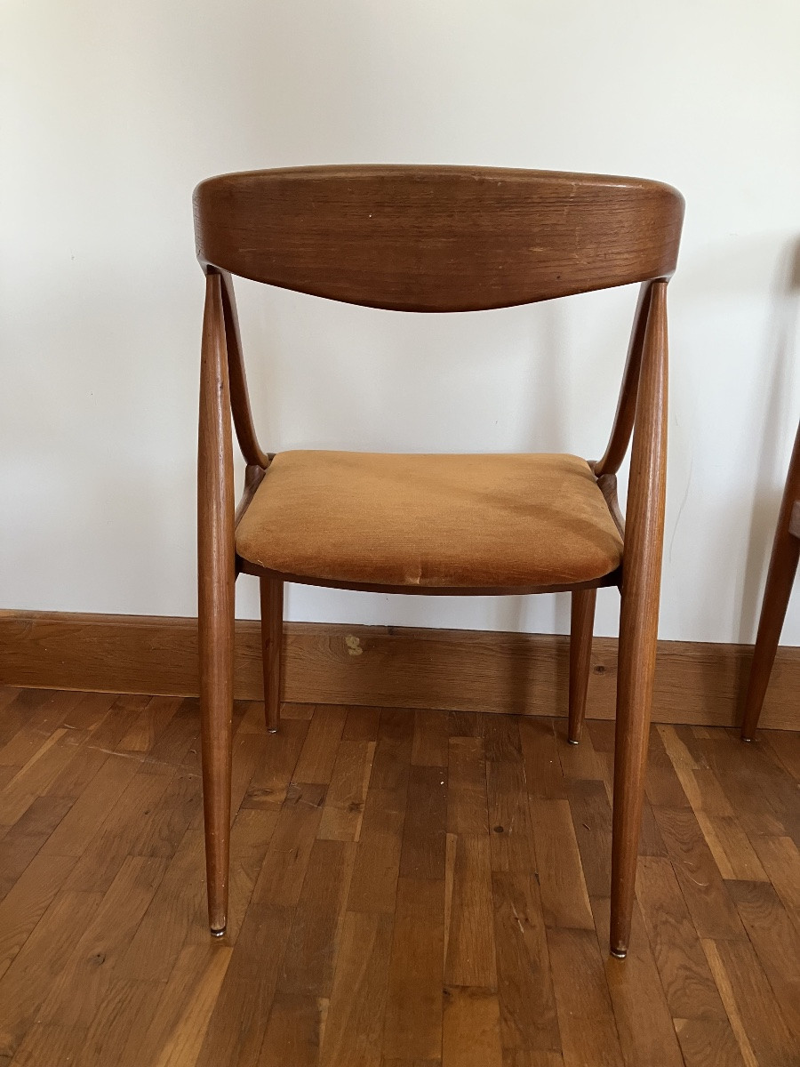 Johannes Andersen Set Of 6 Scandinavian Teak Chairs Model 16 Uldum Mobelfabrik-photo-5