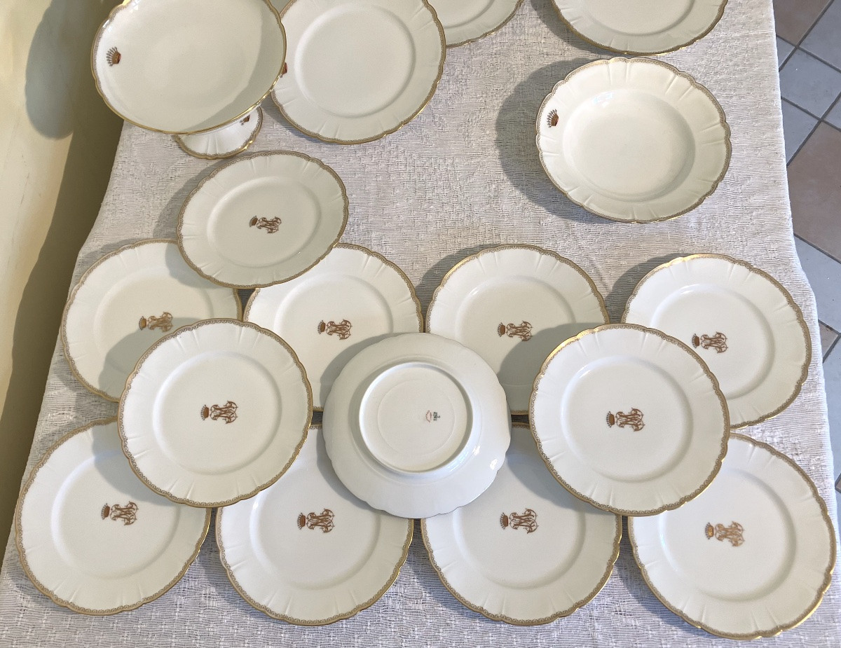 Théodore Haviland Part De Service Comte Et Comtesse Noblesse Monogram Gilded-photo-2