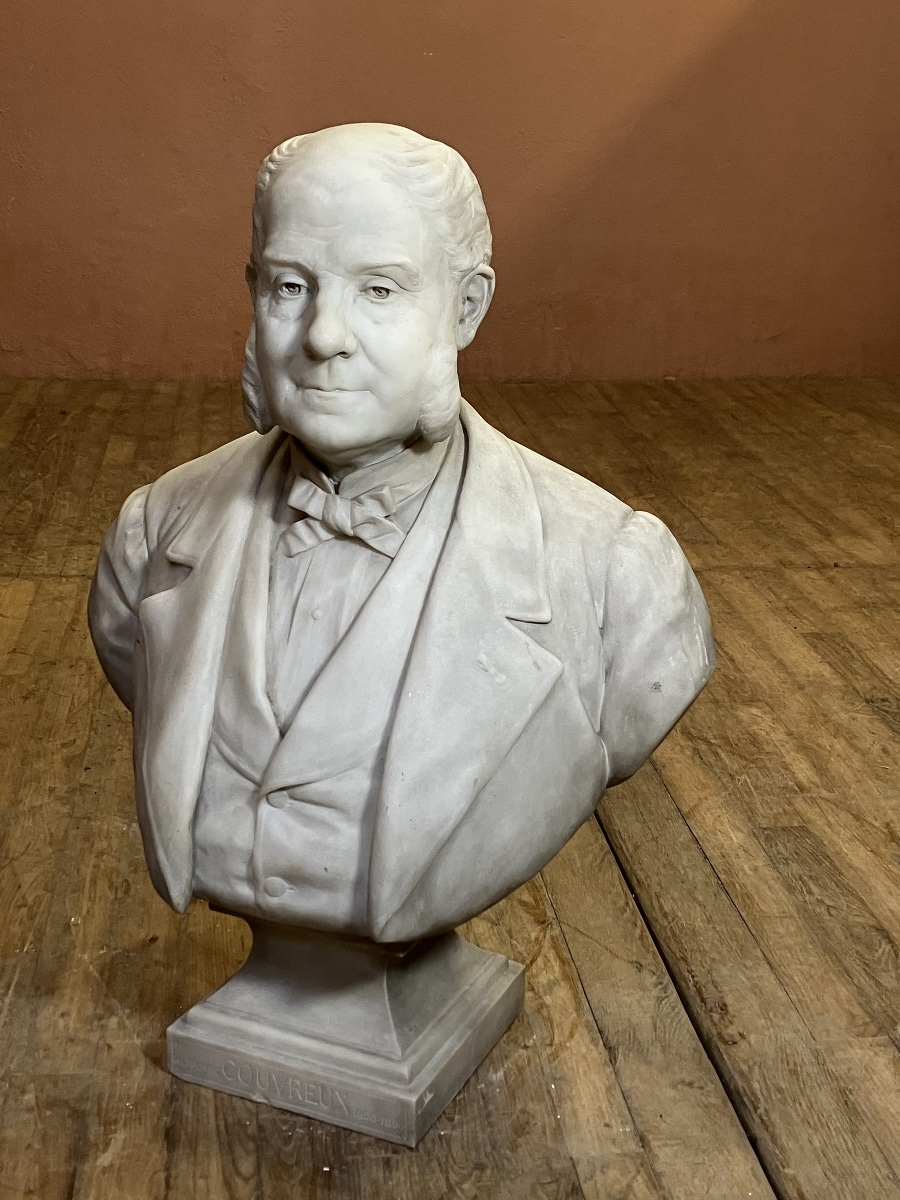 Emile Soldi Buste marbre d' Alphonse Couvreux Sculpture XIXème Soldi-Colbert-photo-3