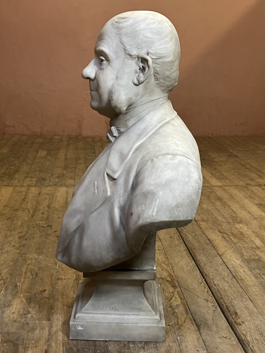 Emile Soldi Buste marbre d' Alphonse Couvreux Sculpture XIXème Soldi-Colbert-photo-5