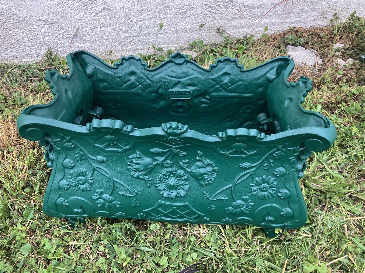 jardinière en fonte art nouveau Salin et Cie Dammarie sur Saulx et Ecurey Marguerites-photo-3