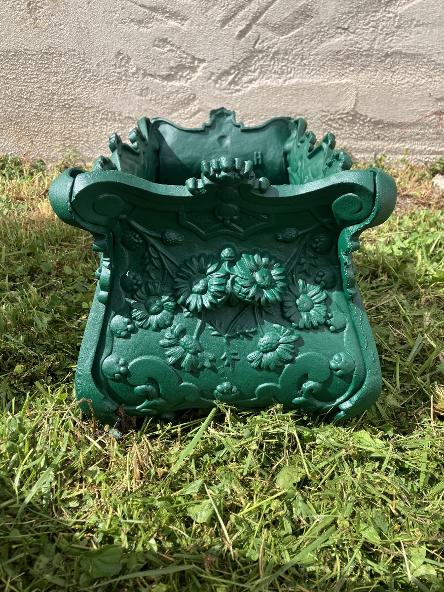 jardinière en fonte art nouveau Salin et Cie Dammarie sur Saulx et Ecurey Marguerites-photo-3