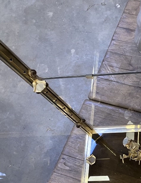 Pair Of Dlg Pierre Vandel Library Shelves In Gilded Brass And Smoked Glass From The 70s-photo-2