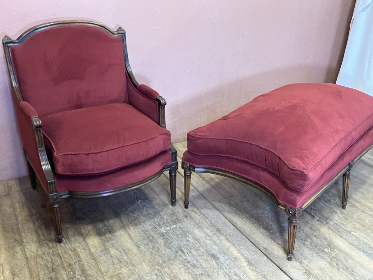 Duchesse Brisée Louis XVI Period Bergère Et Bout De Pied Méridienne Repos-photo-2