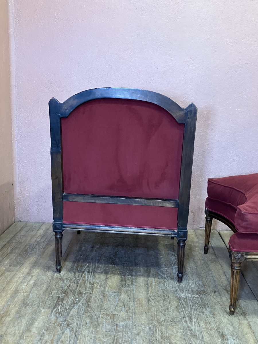 Duchesse Brisée Louis XVI Period Bergère Et Bout De Pied Méridienne Repos-photo-1