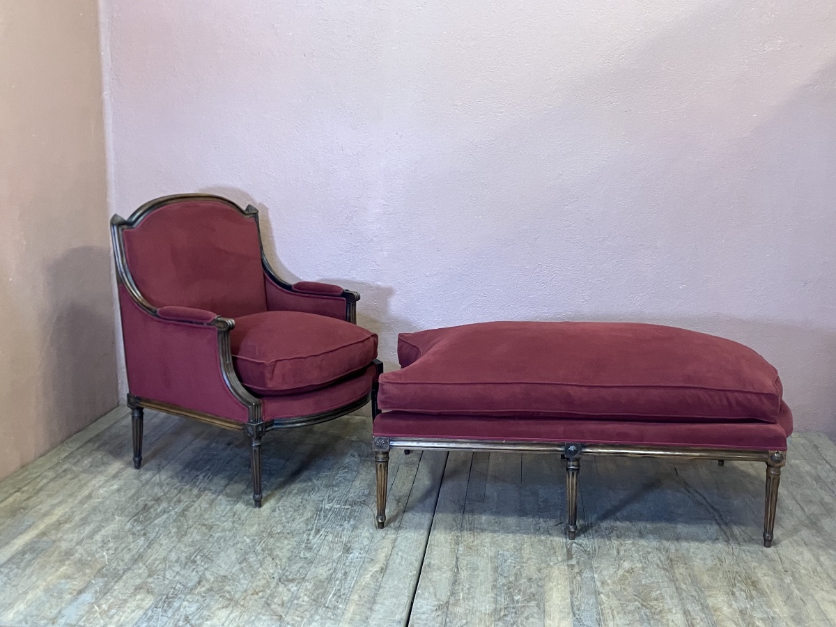 Duchesse Brisée Louis XVI Period Bergère Et Bout De Pied Méridienne Repos