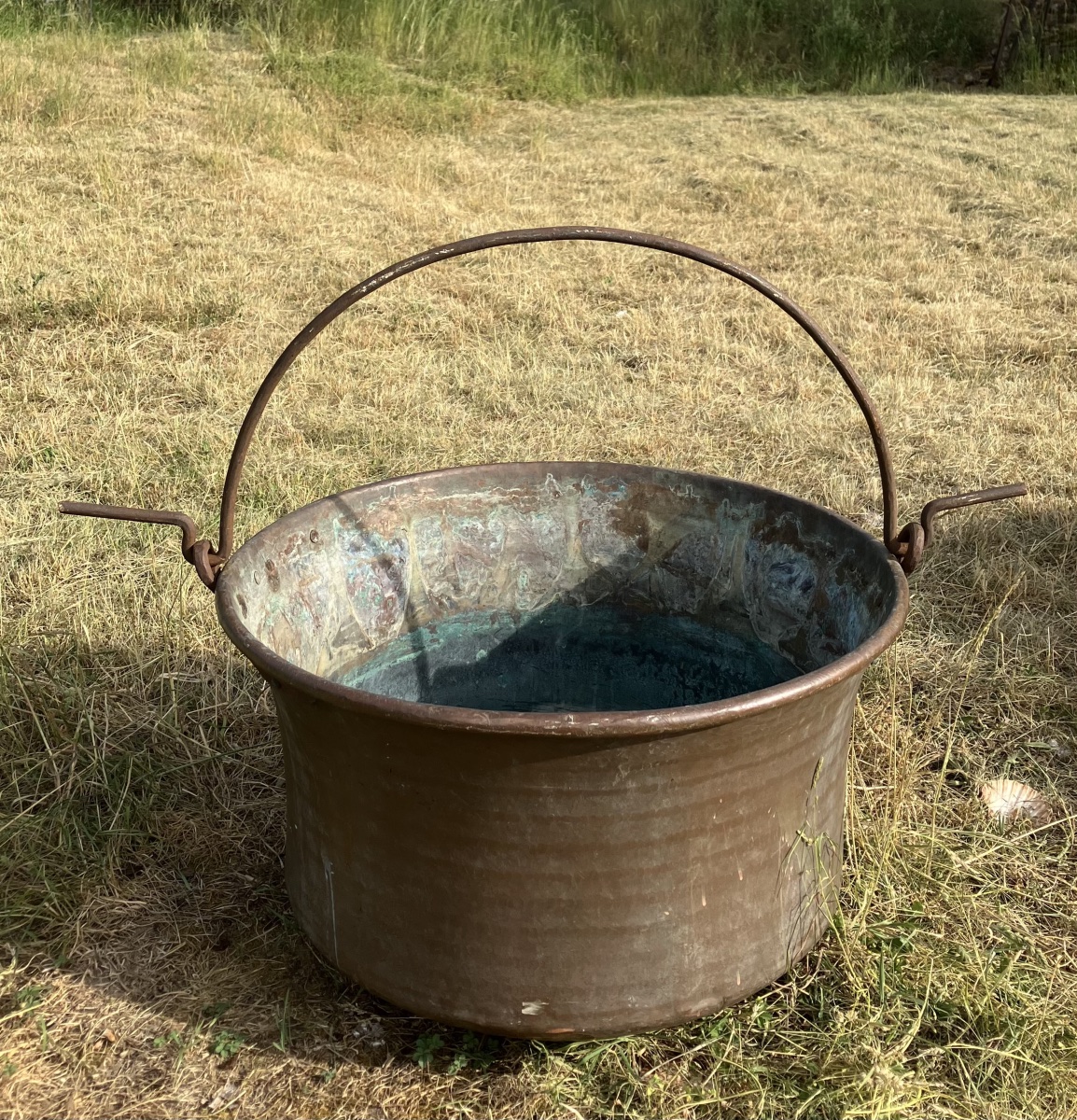 Copper Cauldron With Handle Planter Garden Decoration Basin-photo-3