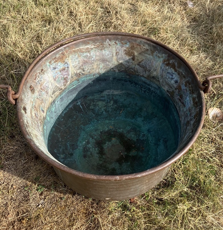 Copper Cauldron With Handle Planter Garden Decoration Basin-photo-4