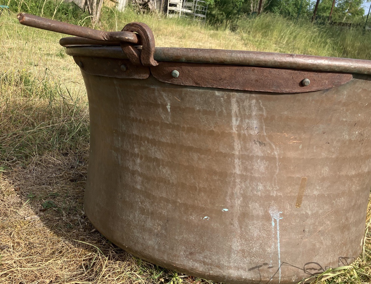 Copper Cauldron With Handle Planter Garden Decoration Basin-photo-2