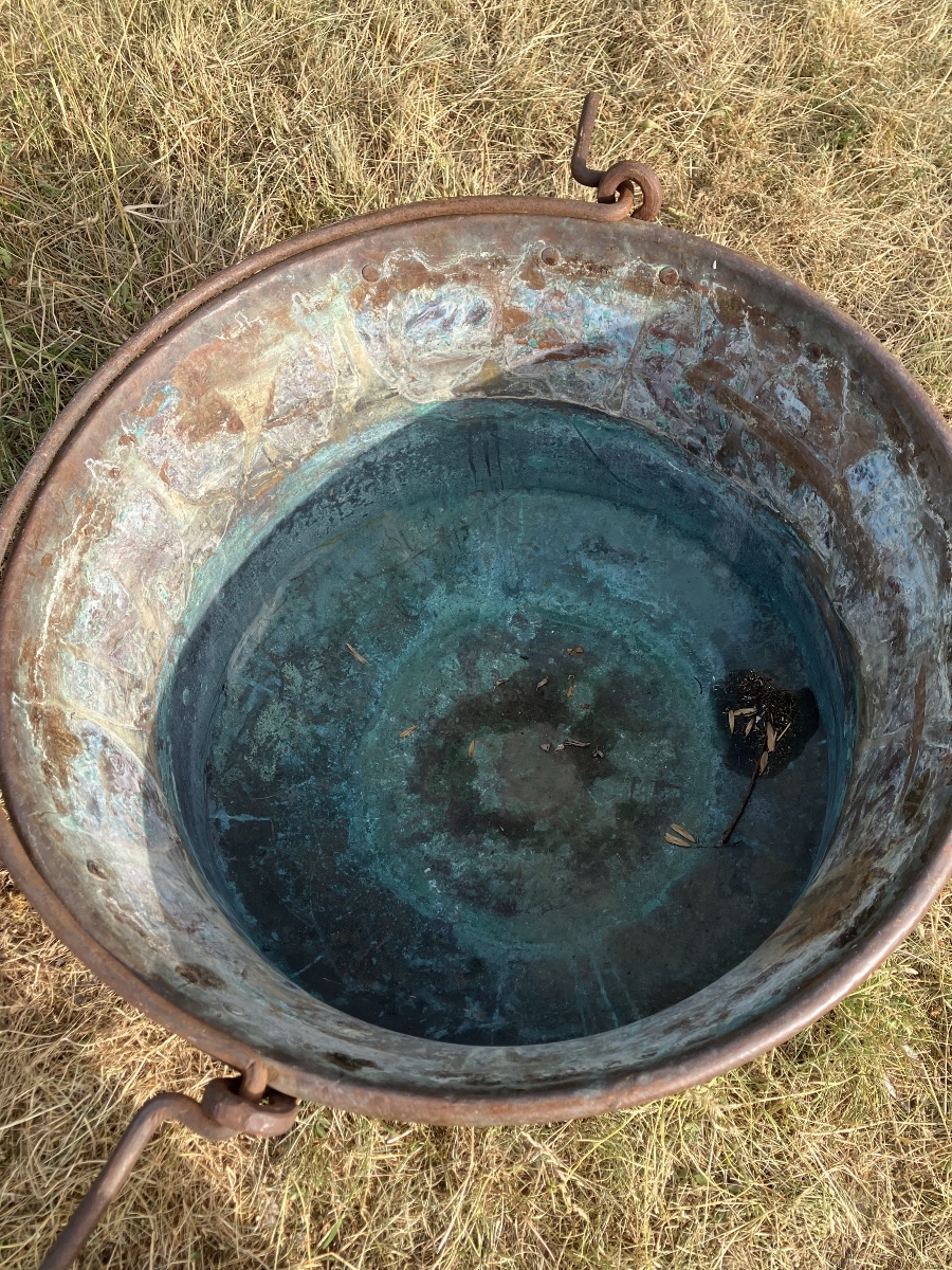 Copper Cauldron With Handle Planter Garden Decoration Basin-photo-3