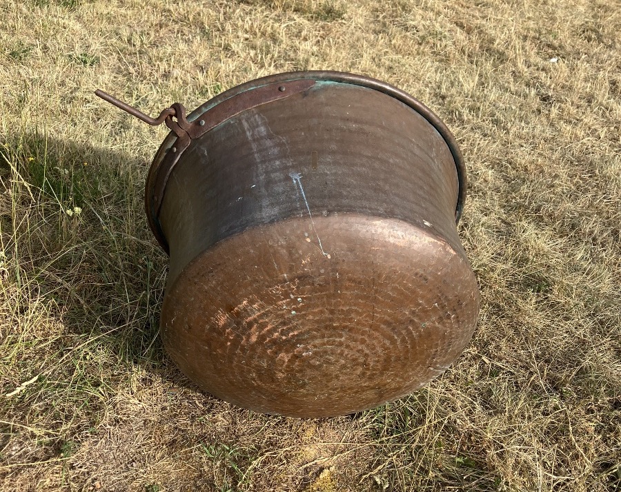 Copper Cauldron With Handle Planter Garden Decoration Basin-photo-5