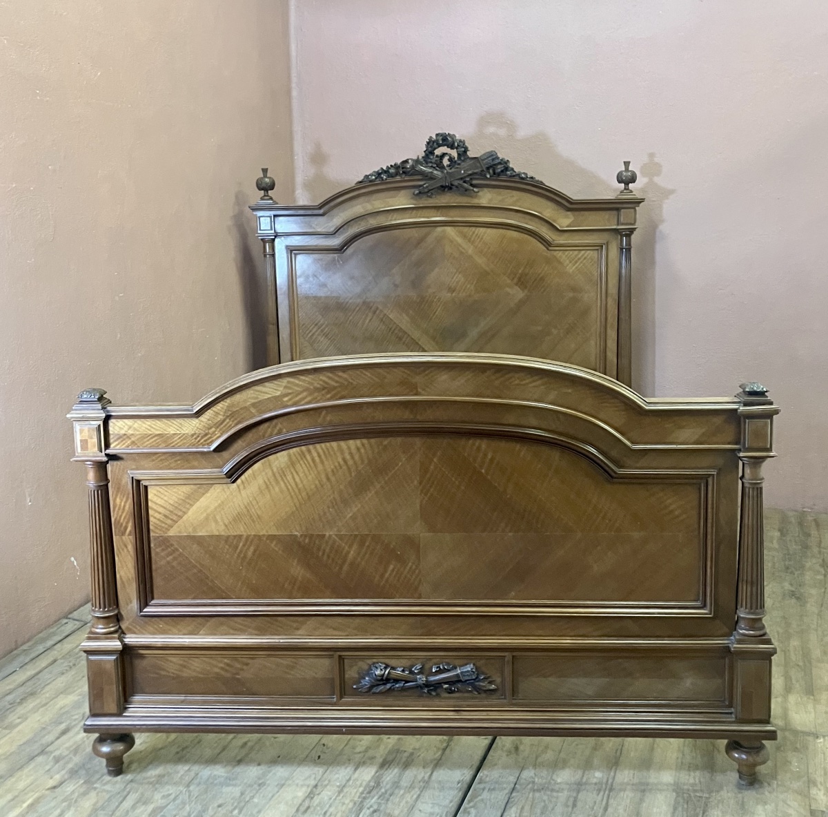 Napoleon III Louis XVI Large Walnut Bed-photo-2