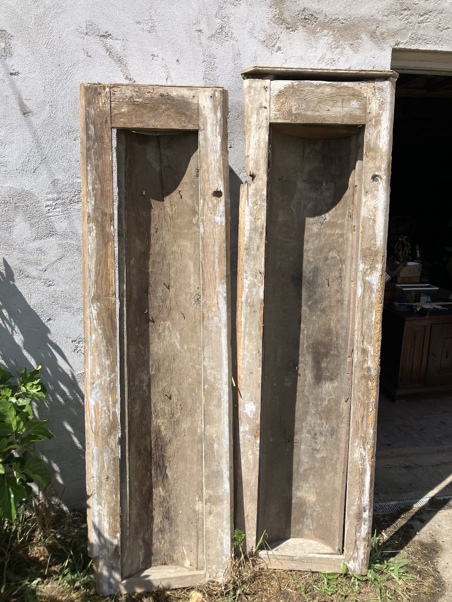 Paire de placard de boiserie 18ème laqué et doré Saint Jean et Saint Matthieu Religieux-photo-6