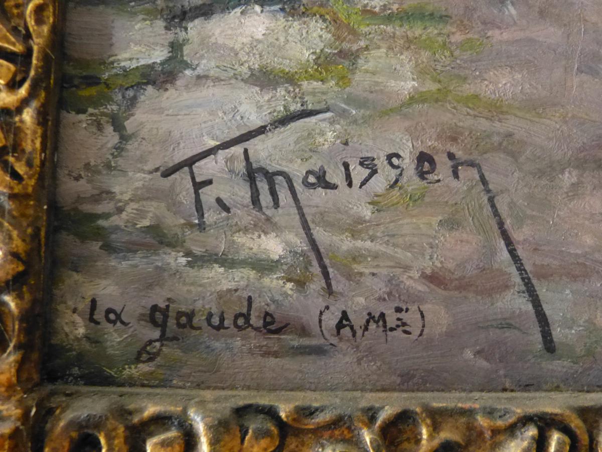 Fernand Maissen, Huile Sur Toile La Gaude Alpes Maritimes-photo-2