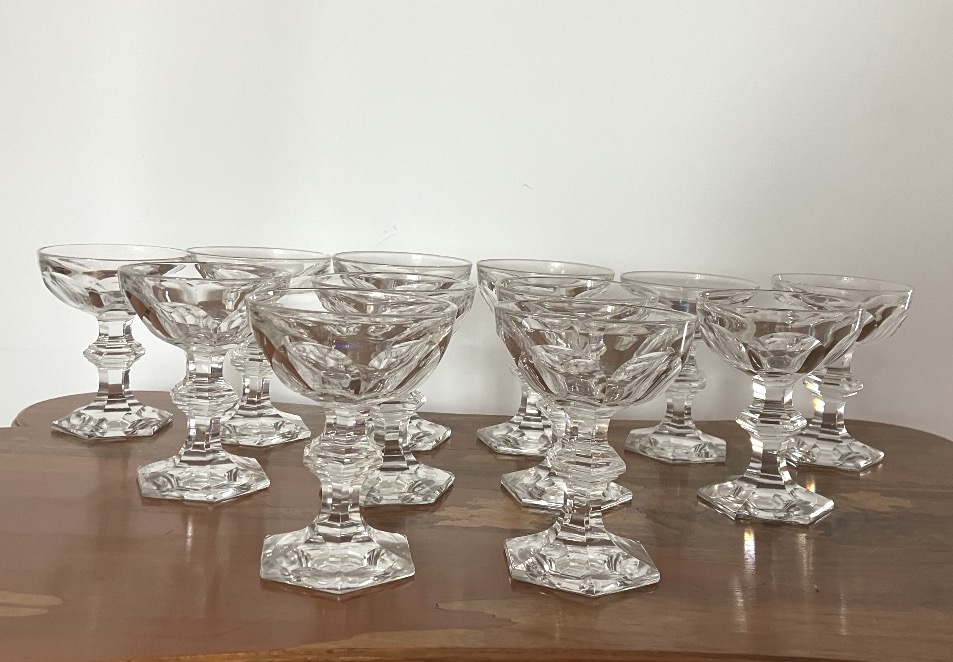 Baccarat Harcourt Set Of 12 Crystal Champagne Glasses -photo-2