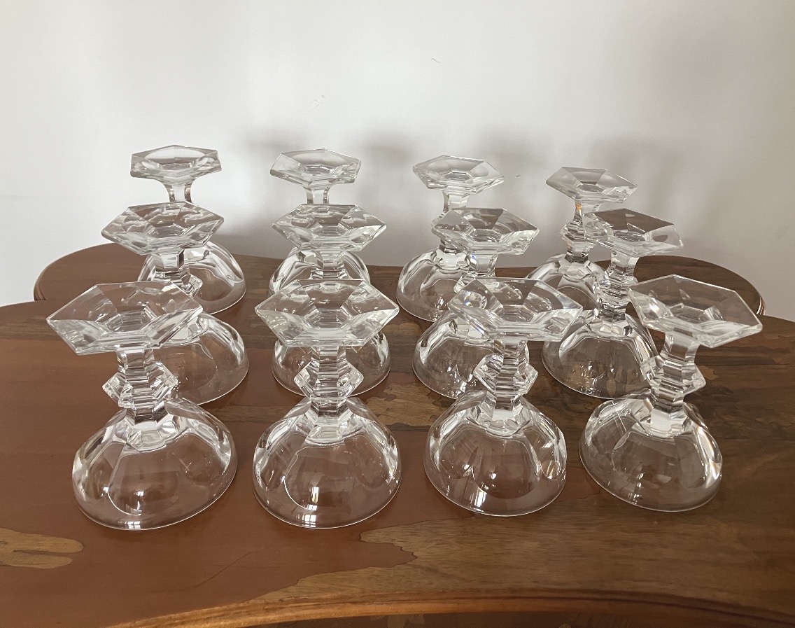 Baccarat Harcourt Set Of 12 Crystal Champagne Glasses -photo-3