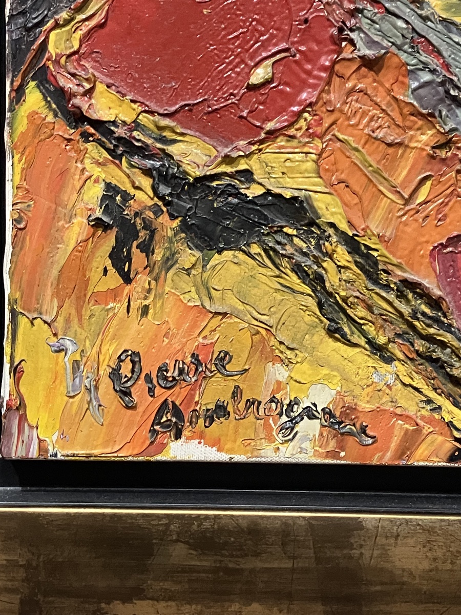 Pierre Ambrogiani  Portrait , autoportrait Huile sur toile tableau encadré-photo-2
