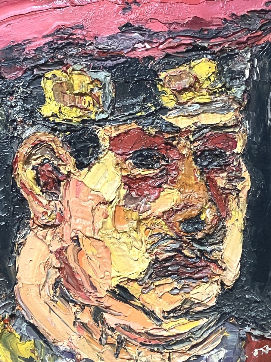 Pierre Ambrogiani  Portrait , autoportrait Huile sur toile tableau encadré-photo-3