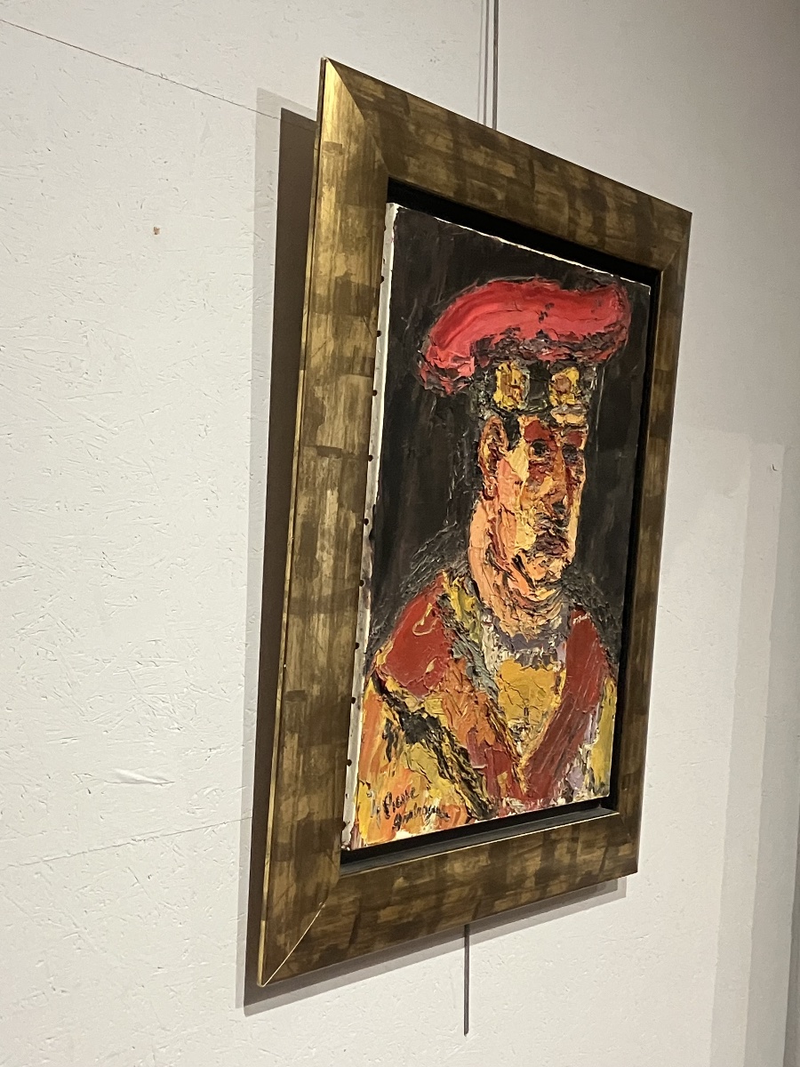 Pierre Ambrogiani  Portrait , autoportrait Huile sur toile tableau encadré-photo-2