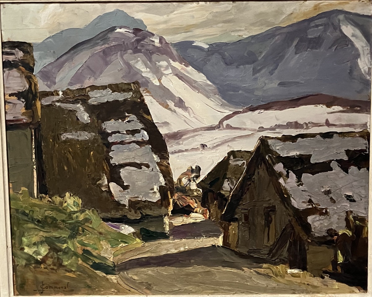 Joseph Victor Communal Savoie Maisons à St Jean d'Arves tableau montagne enneigée neige-photo-3