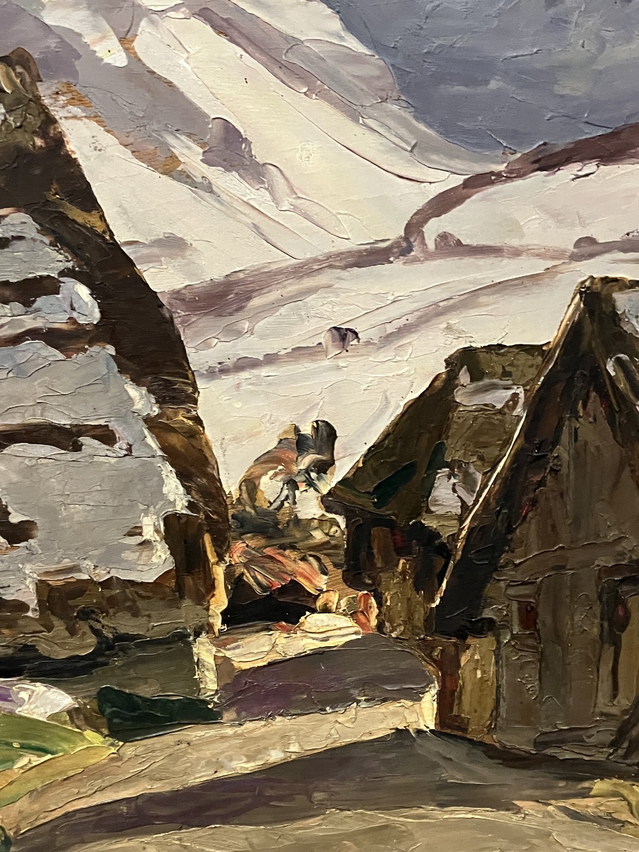 Joseph Victor Communal Savoie Maisons à St Jean d'Arves tableau montagne enneigée neige-photo-1