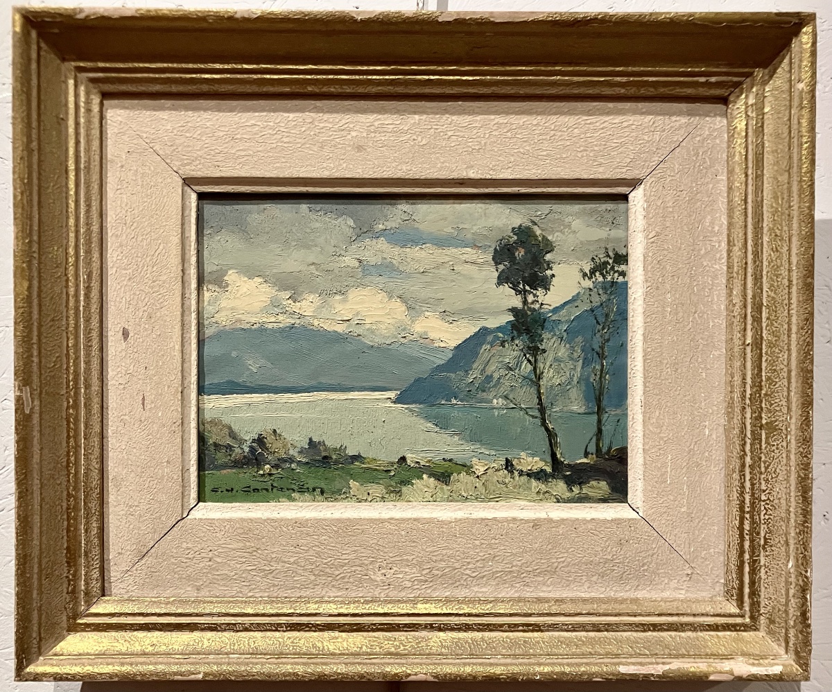 Charles Henri Contencin Lac du Bourget tableau de montagne-photo-2