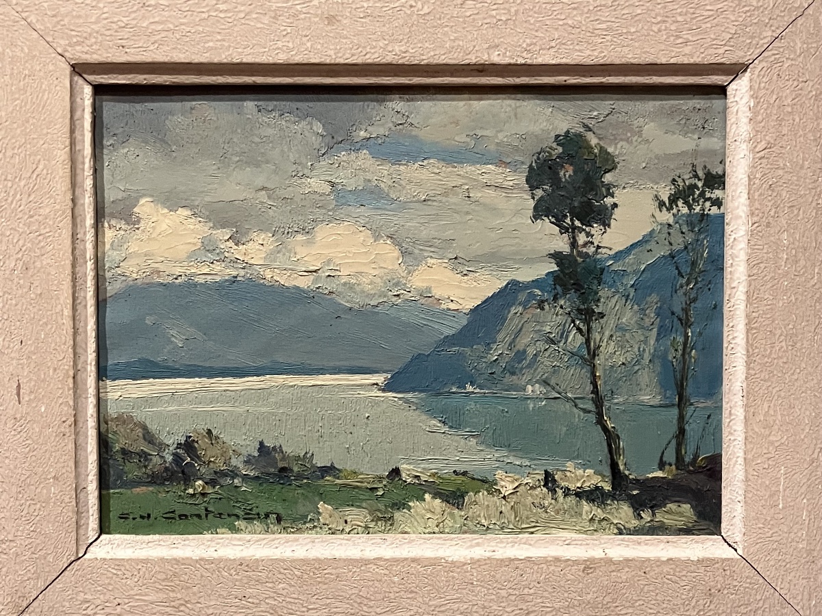 Charles Henri Contencin Lac du Bourget tableau de montagne-photo-3