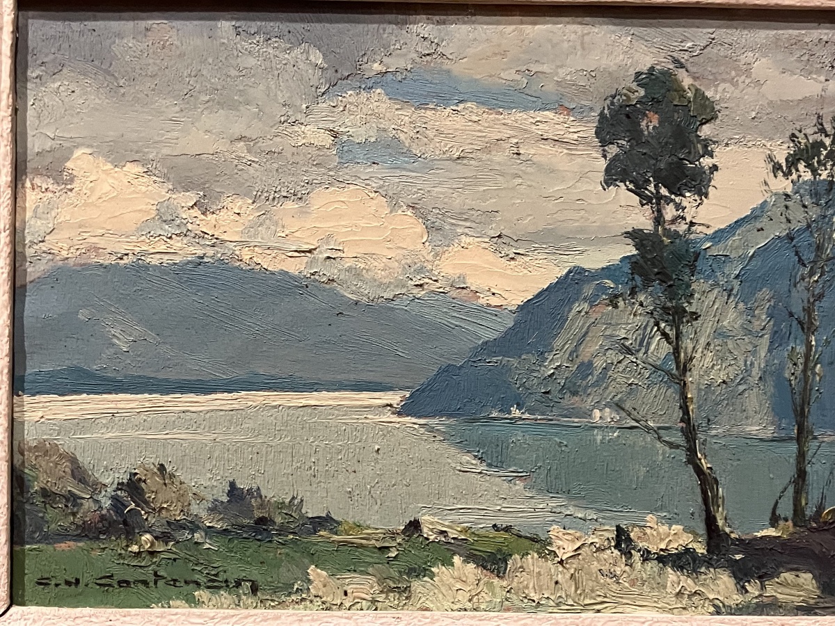 Charles Henri Contencin Lac du Bourget tableau de montagne