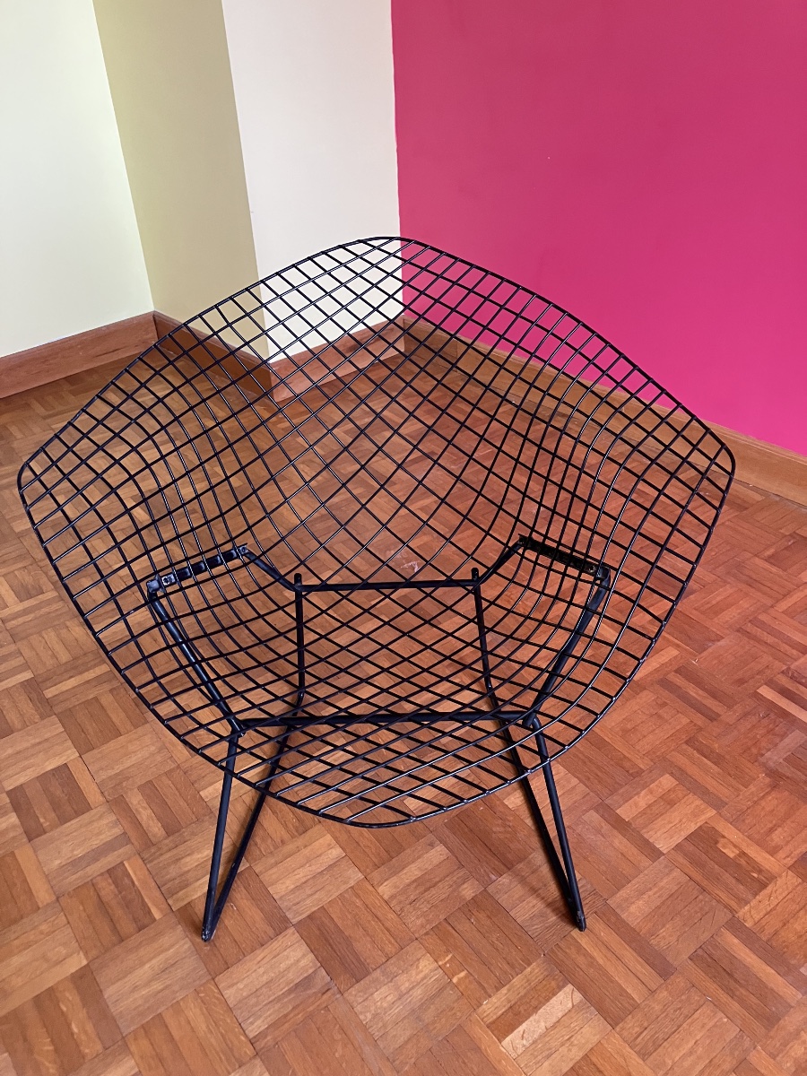Harry Bertoia Diamond Armchairs, Black Diamond, Vintage Edition By Knoll-photo-4