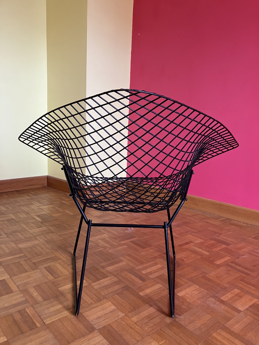 Harry Bertoia Diamond Armchairs, Black Diamond, Vintage Edition By Knoll-photo-1