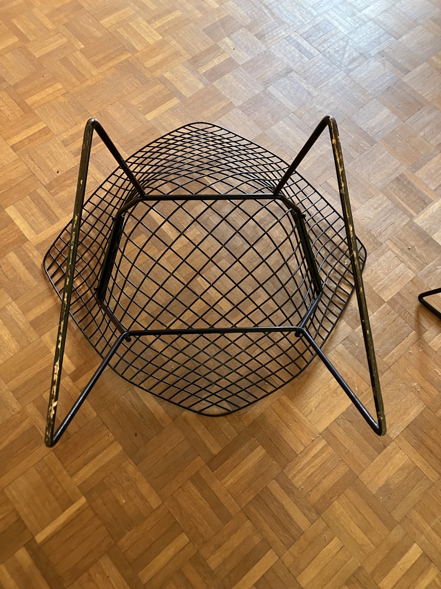 Harry Bertoia Diamond Armchairs, Black Diamond, Vintage Edition By Knoll-photo-4