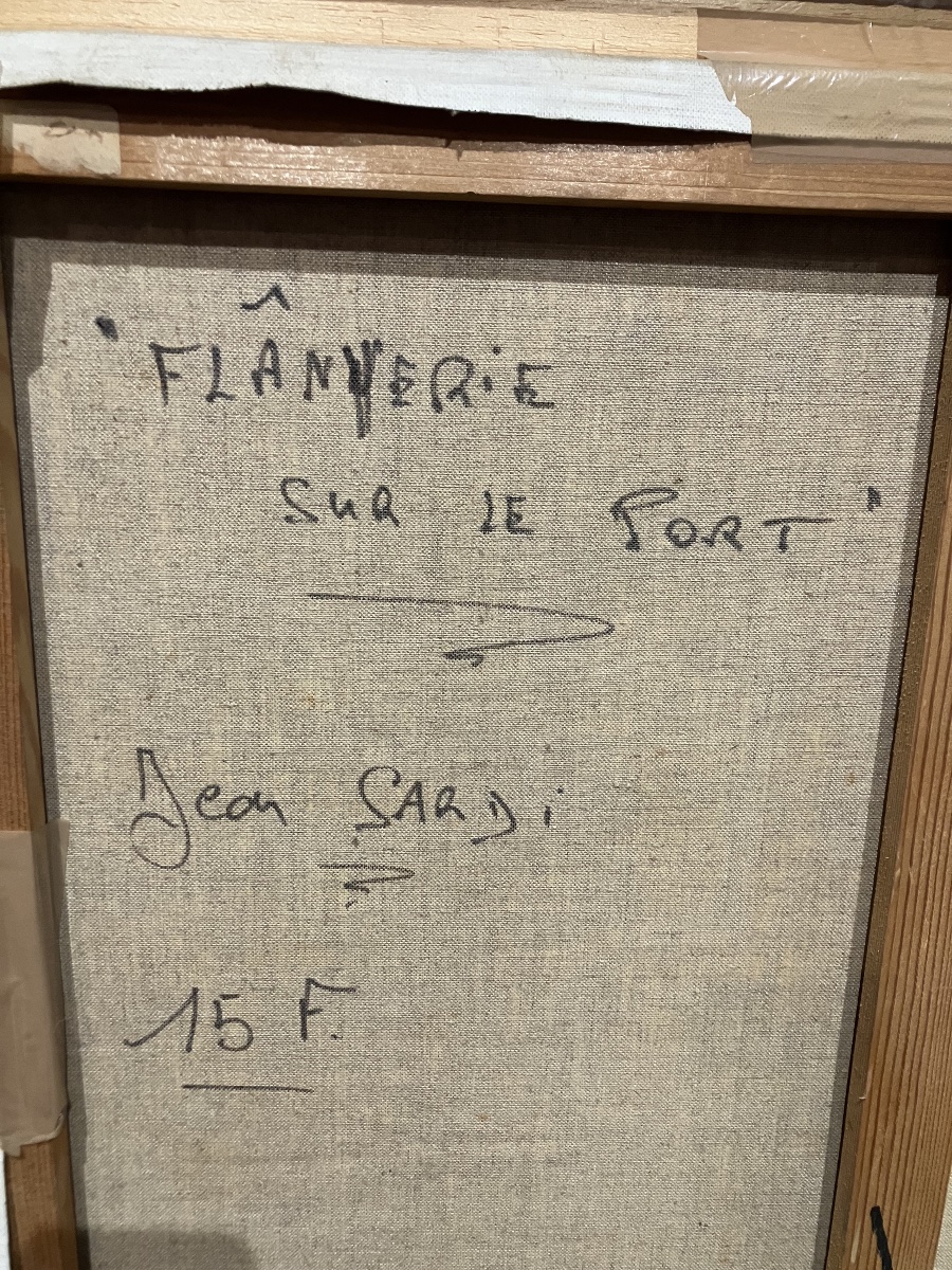 Jean Sardi Flânerie sur le port Tableau Marseille bateaux à quai-photo-4
