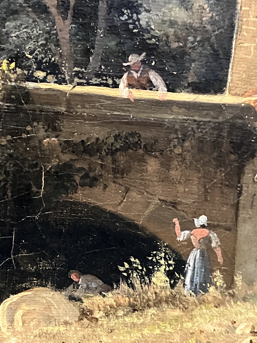 Tableau Ecole Suisse ou Allemande Epoque Romantique Paysage animé 19ème-photo-5