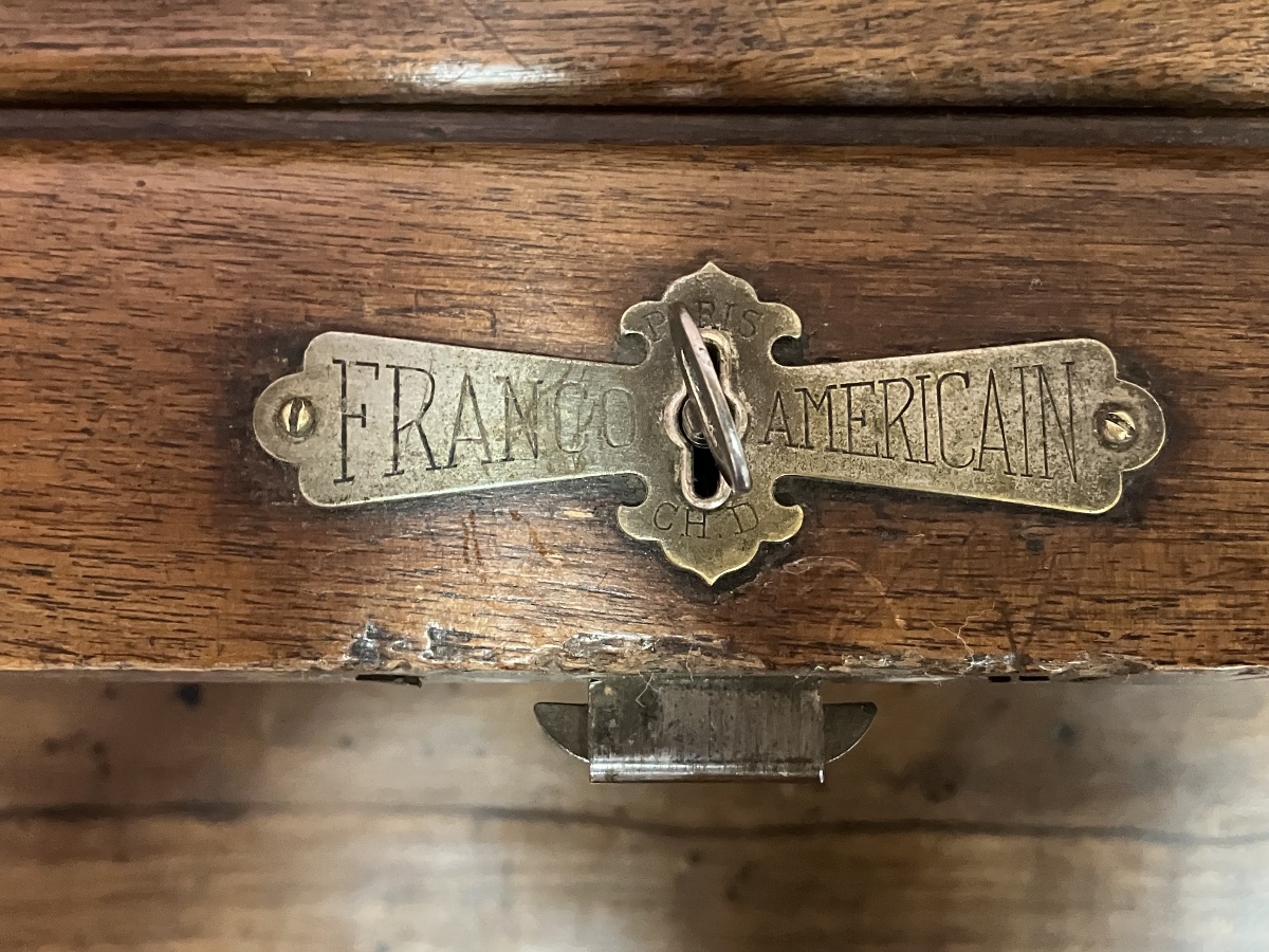 Bureau américain en noyer Charles Delaunay Paris Faubourg Saint Antoine Franco Américain-photo-3