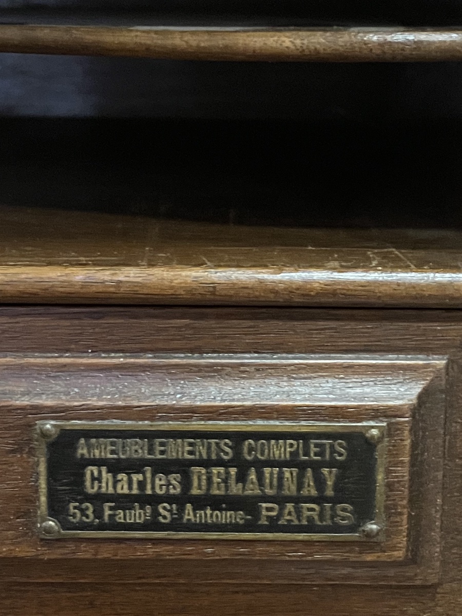 Bureau américain en noyer Charles Delaunay Paris Faubourg Saint Antoine Franco Américain-photo-3